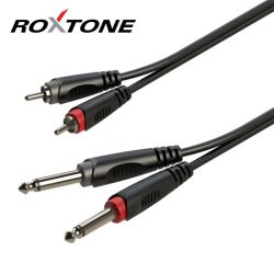 Roxtone 2x 6,3 jack - 2x rca kábel 1m