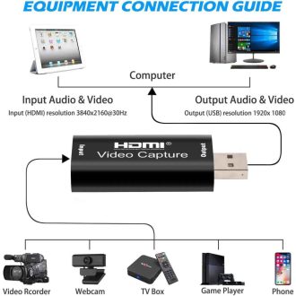   HDMI Video felvétel és élő közvetítés / LIVE STREAMING (1080P, 30Hz, USB2.0)