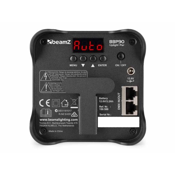BeamZ BBP90 RGB-UV (4x4W) LED DMX akkumulátoros reflektor + IR távirányító