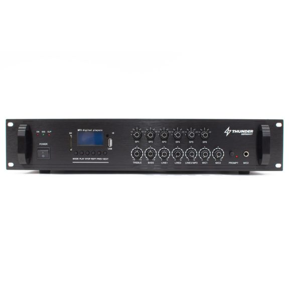 Thunder BSS120 5 csatornás / 6 zónás 100V ERŐSÍTŐ (120W) + Bluetooth + FM