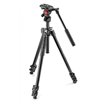   Manfrotto MK290LTA3-V Light alu tripod kit fluid video fejjel