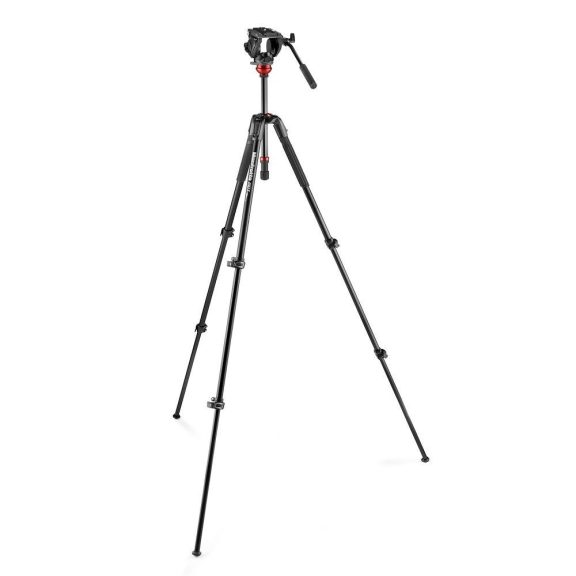 Manfrotto MVH500AH fluid fej lapos alappal + 190X alu video tripod (MVK500190XV)