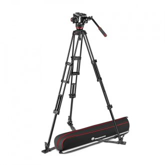   Manfrotto MVK504XTWINGA fluid videó fej alu ikerlábas állvánnyal földterpesszel