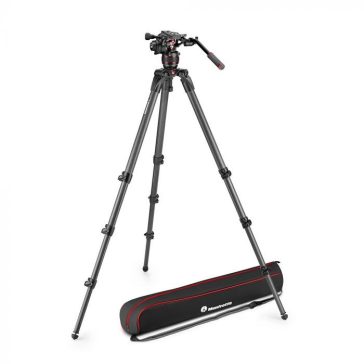   Manfrotto MVK608CTALL Nitrotech 608 video fej + 536 magas CF állvány, szimpla láb