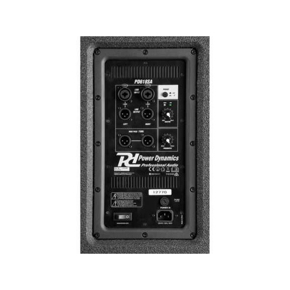 Power Dynamics PD618SA 700/1400W (18″) aktív mélyláda
