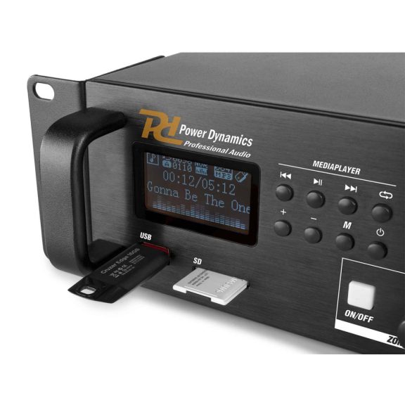 Power Dynamics PDV240MP3 5 csatornás / 4 zónás 100V erősítő (240W) + Bluetooth + FM Power Dynamics PDV240MP3 5 csatornás / 4 zónás 100V erősítő (240W) + Bluetooth + FM