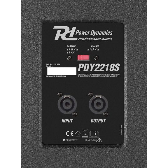 Power Dynamics PDY2218S Passzív mélyláda, 2x 18″ 2000W