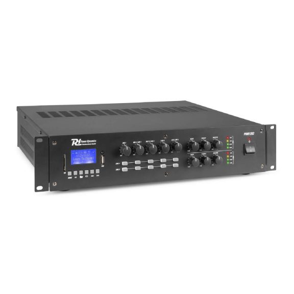 Power Dynamics PRM1202, 100V erősítő (2x120W) 2 zónás, (MP3, BLUETOOTH) Power Dynamics PRM1202, 100V erősítő (2x120W) 2 zónás, (MP3, BLUETOOTH)