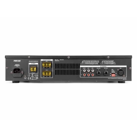 Power Dynamics PRM1202, 100V erősítő (2x120W) 2 zónás, (MP3, BLUETOOTH) Power Dynamics PRM1202, 100V erősítő (2x120W) 2 zónás, (MP3, BLUETOOTH)