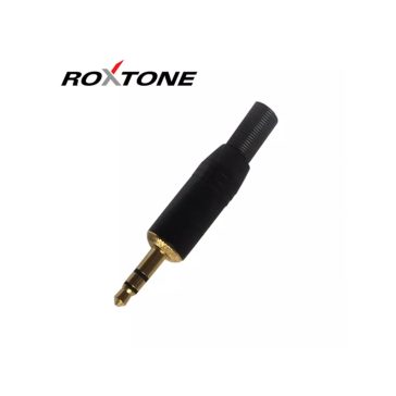 Roxtone RJ089S-BG Sztereo 3.5 aranyozott jack dugó (fekete)
