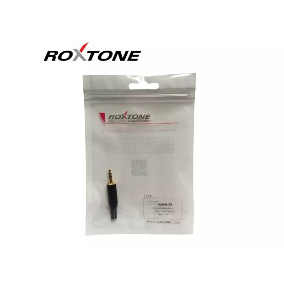 Roxtone RJ089S-BG Sztereo 3.5 aranyozott jack dugó (fekete)