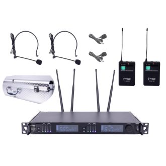   Thunder U-2308 2HT UHF professzionális rádiós mikrofon (2 db CSÍPTETŐS + 2 db FEJ mikrofon) + Koffer