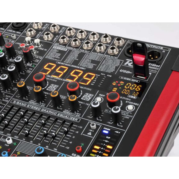 Power Dynamics PDM-S1604A(2x700W) 16 csatornás zenekari keverőerősítő, Bluetooth + Effekt + REC