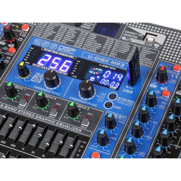 Power Dynamics PDM-S2004 – 20 csatornás dual zenekari keverő, Bluetooth + Effekt + REC felvétel