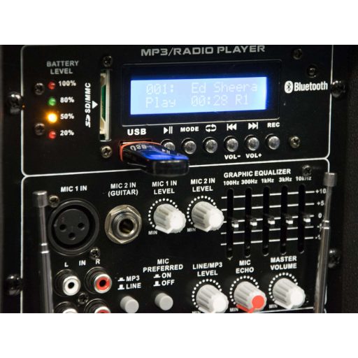 Thunder ACCU-12 PLUS 600W akkumulátoros hangfal (3xMik + MP3 + Bluetooth + FM)