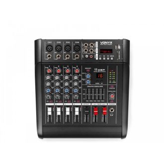   Vonyx AM5A 2x500W, 4 csatornás keverőerősítő + MP3 + Bluetooth + Effekt