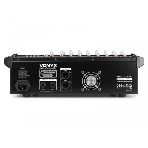 Vonyx AM8A 2x500W, 8 csatornás keverőerősítő + MP3 + Bluetooth + Effekt