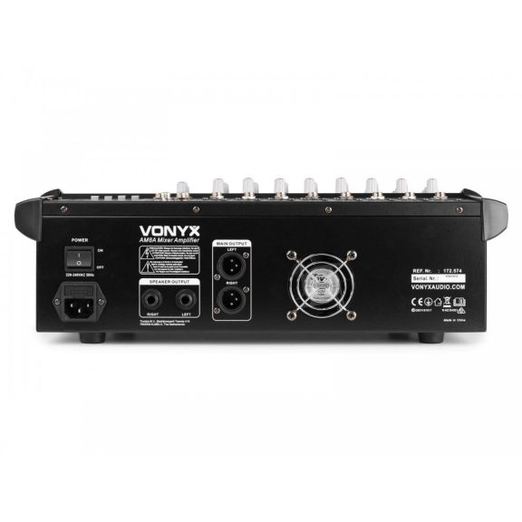 Vonyx AM8A 2x500W, 8 csatornás keverőerősítő + MP3 + Bluetooth + Effekt Vonyx AM8A 2x500W, 8 csatornás keverőerősítő + MP3 + Bluetooth + Effekt