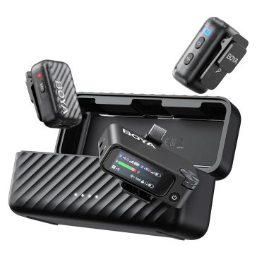   Boya BOYAMIC 2 dupla vezetéknélküli 2.4GHz PRO szett töltődobozzal