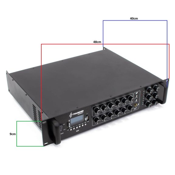 Thunder BSP500 6 csatornás / 6 zónás 100V ERŐSÍTŐ (500W) + Bluetooth + FM