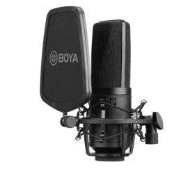 Boya BY-M1000 nagymembrános kondenzátor mikrofon komplett