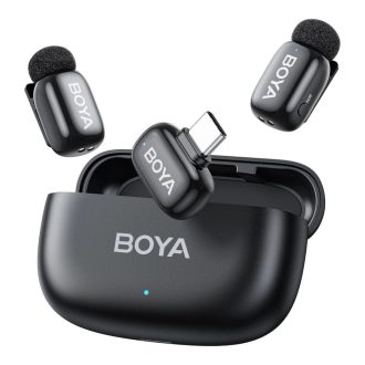   BOYA MINI 2 - 2 adó + 1 vevő (USB-C csatlakozóval) + 1 töltőtok - (fekete)