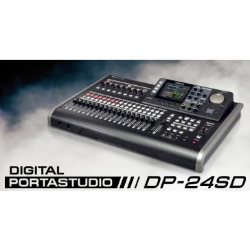   Tascam DP-24SD digitális 24 sávos munkaállomás/keverő, 8 sáv egyidejű felvétele