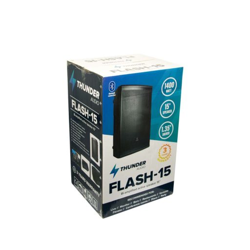 Thunder FLASH-15ST 700/1400W (38 cm) Bi-Amp aktív hangfal állvánnyal + Bluetooth