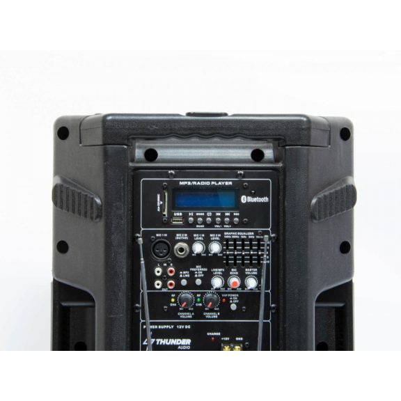 Thunder FLR-12 (12″) 600W akkumulátoros hordozható hangfal (2xMik + MP3 + Bluetooth + FM)