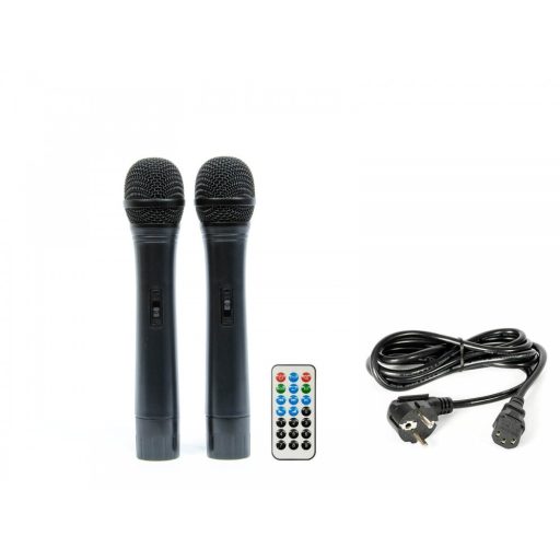 Thunder FLR-15 (38cm) 800W akkumulátoros hordozható hangfal (2xMik + MP3 + Bluetooth + FM)