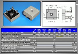 Egyenirányító diódahíd 600V 35A négyzetes KBPC3506