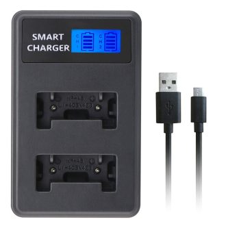 Canon LP-E6 dupla USB-s töltő LCD-vel