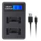 Canon LP-E6 dupla USB-s töltő LCD-vel