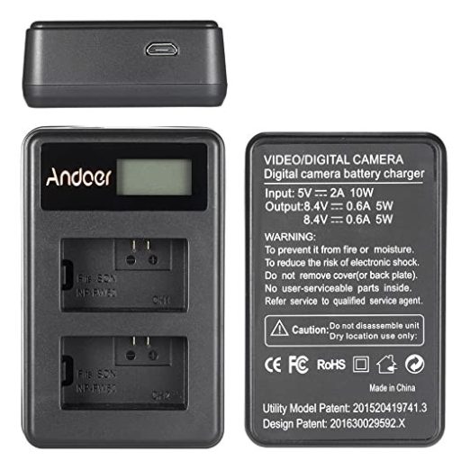 Canon LP-E6 dupla USB-s töltő LCD-vel
