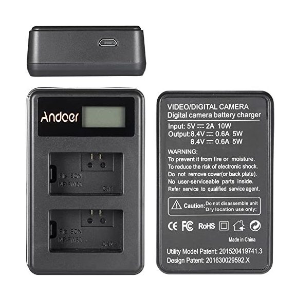 Canon LP-E6 dupla USB-s töltő LCD-vel