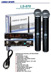 Voice-Kraft LS-970 UHF kézi mikrofon szett, 2 mikrofonnal