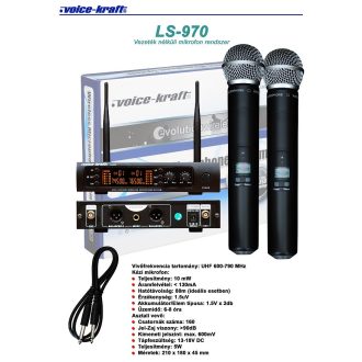 Voice-Kraft LS-970 UHF dupla kézi mikrofon szett