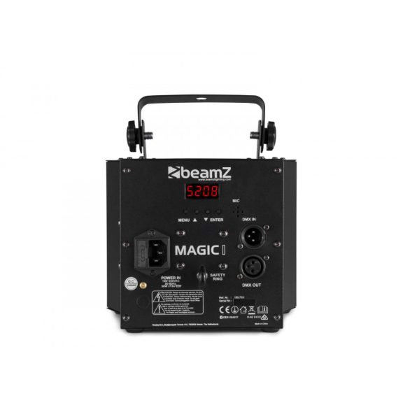 BeamZ Magic1 (9x3W) RGBAWP 24 optikás + UV + Stroboszkóp DMX derby fényeffekt
