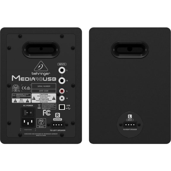 Behringer MEDIA 40USB aktív stúdiómonitor hangfalpár Behringer MEDIA 40USB aktív stúdiómonitor hangfalpár