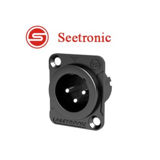   Seetronic MJ3F2C-B XLR papa, szerelhető, 3 pólusú, (fekete)