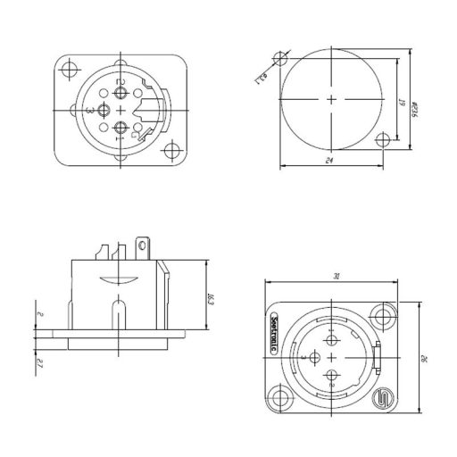 Seetronic MJ3F2C-B XLR papa, szerelhető, 3 pólusú, (fekete)