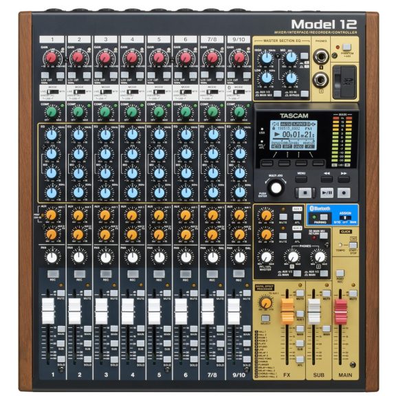 Tascam Model 12 analóg keverő, 12 sávos SD-felvevő és USB-interfész Tascam Model 12 analóg keverő, 12 sávos SD-felvevő és USB-interfész