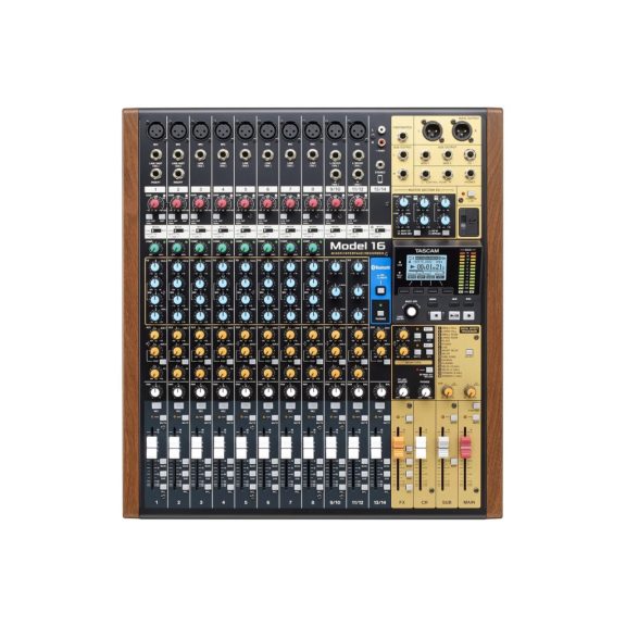 Tascam Model 16 analóg keverő, 16 sávos SD-felvevő és USB-interfész Tascam Model 16 analóg keverő, 16 sávos SD-felvevő és USB-interfész