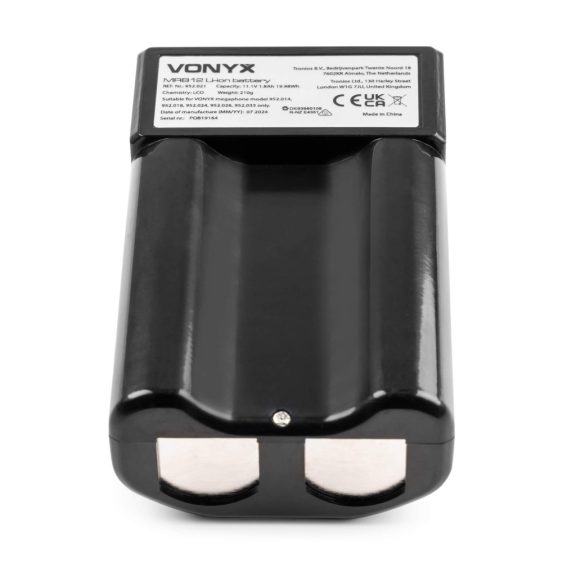 Vonyx MRB12 lítium-ion 12V-os megafon akkumulátor töltővel
