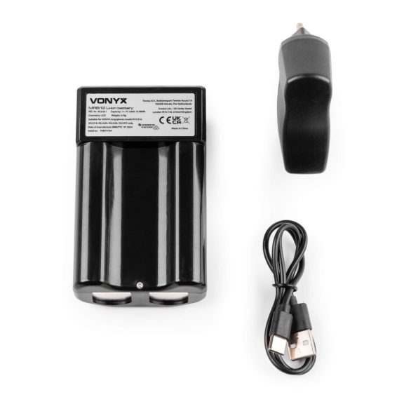 Vonyx MRB12 lítium-ion 12V-os megafon akkumulátor töltővel
