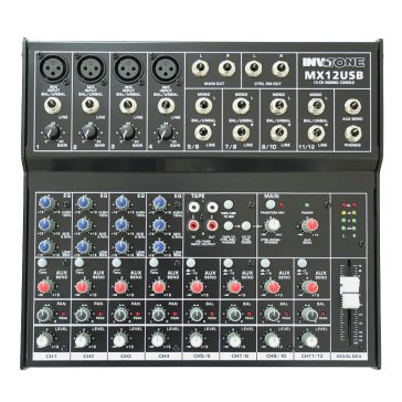 INVOTONE MX12USB keverőpult USB kimenettel