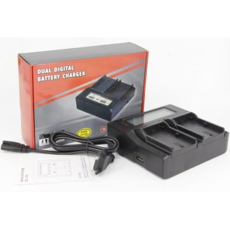   Sony NP-F550 dupla profi akkumulátor töltő LCD kijelzéssel