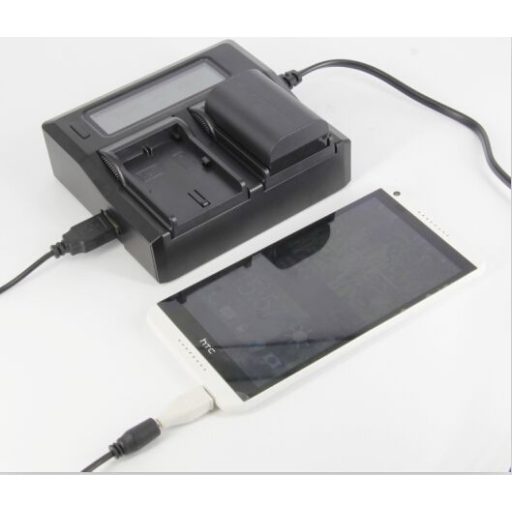 Sony NP-F750 dupla profi akkumulátor töltő LCD kijelzéssel