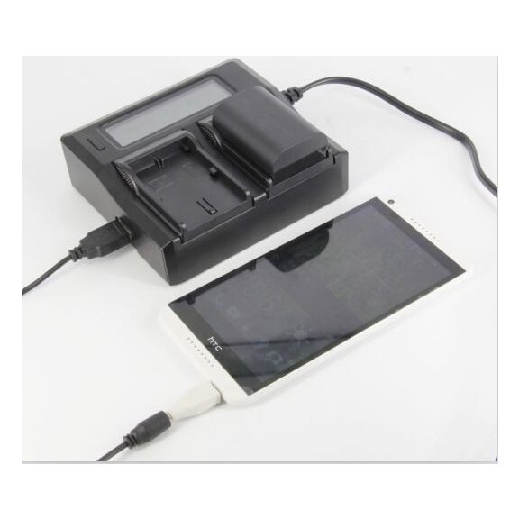 Sony NP-F750 dupla profi akkumulátor töltő LCD kijelzéssel