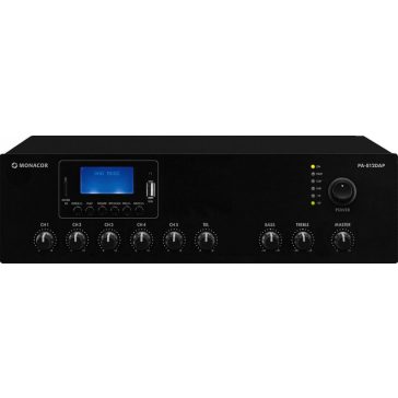 Monacor PA-812DAP keverőerősítő FM/MP3/BT/DAB 100V